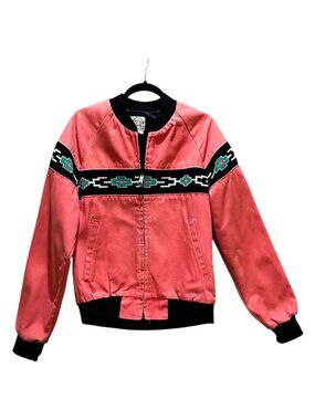 Women's Vintage Saddle King Western Canvas Jacket Aztec Utility Jacket